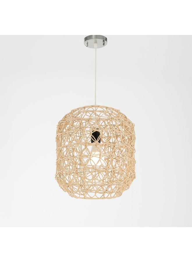 تبس هوم لمب نجفة TBS باللون بيج مصنوعة من بامبو لإضاءة المنزل والديكور - Image 1